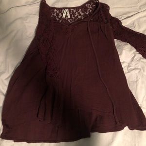 burgundy long sleeve